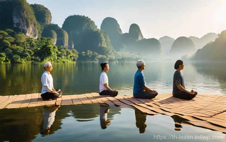 팀워크와 협력을 증진하는 야외 액티비티 - **Prompt:** A group of cheerful Thai colleagues, dressed in casual, comfortable attire, are engaged ...