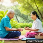 Home 20 다양한 연령대를 고려한 야외 교육 프로그램 - A vibrant outdoor family picnic scene in a lush, well-maintained public park in Thailand, featuring ...