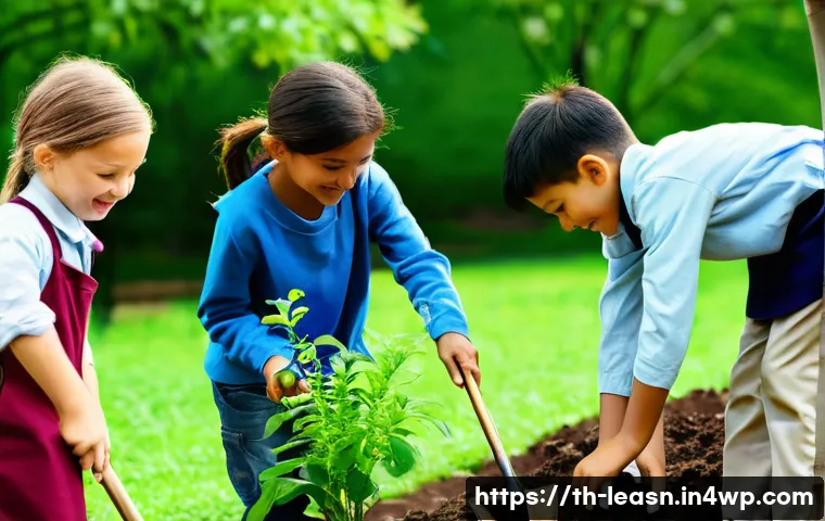 야외 교육 프로그램의 변화하는 트렌드 - A group of diverse elementary school children wearing casual clothes and school uniforms with backpa...